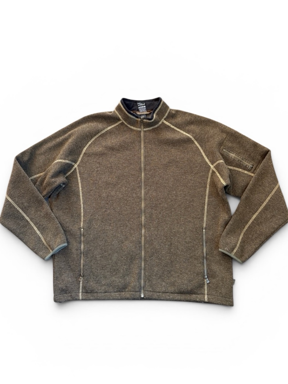 Kuhl Alfpaca Fleece Full Zip Jacket Men's 2XL Brown Wool Blend Outdoors